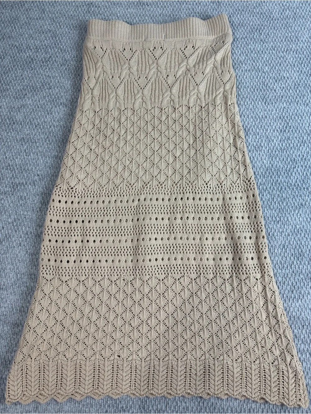 House of Harlow 1960 Crochet Knitted Skirt Cream Sz S